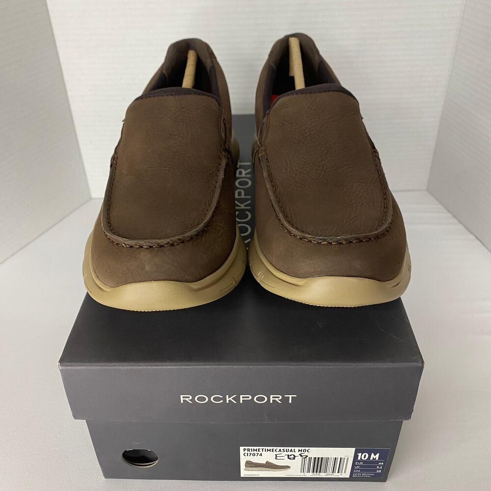 *NEW* Mens 10M ROCKPORT Primetime Casual Moc C17074 Dark Brown